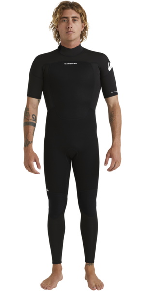 2026 Quiksilver Hombres Prologue 2/2mm Manga Corta Back Zip Neopreno EQYW303026 - Black